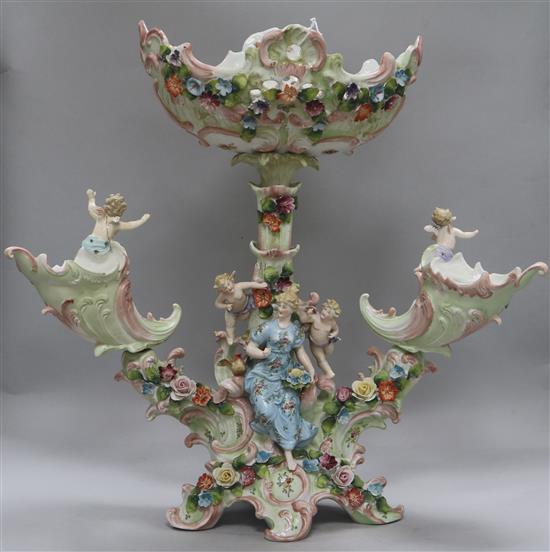 A Continental porcelain centrepiece